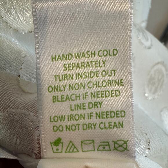 New Lilly Pulitzer Polka Dot Sheer Blouse White Round Neck Zip Long Sleeve Sz L - Picture 5 of 5